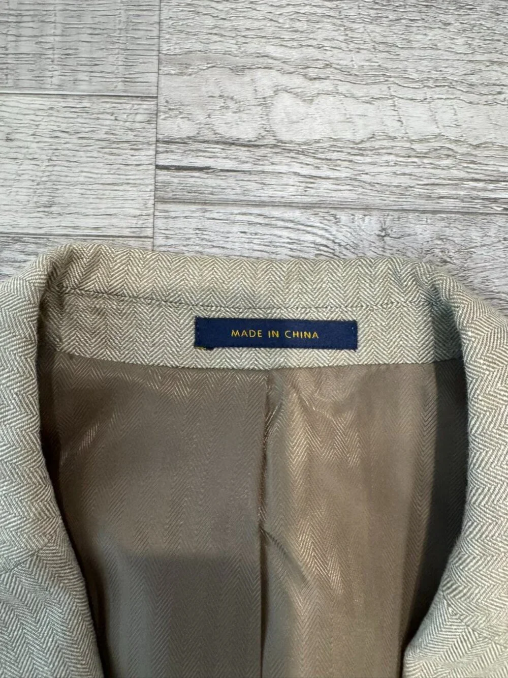 Club Room For Macy's Beige Linen Men's 2-Button Blazer Size 38 Short K16